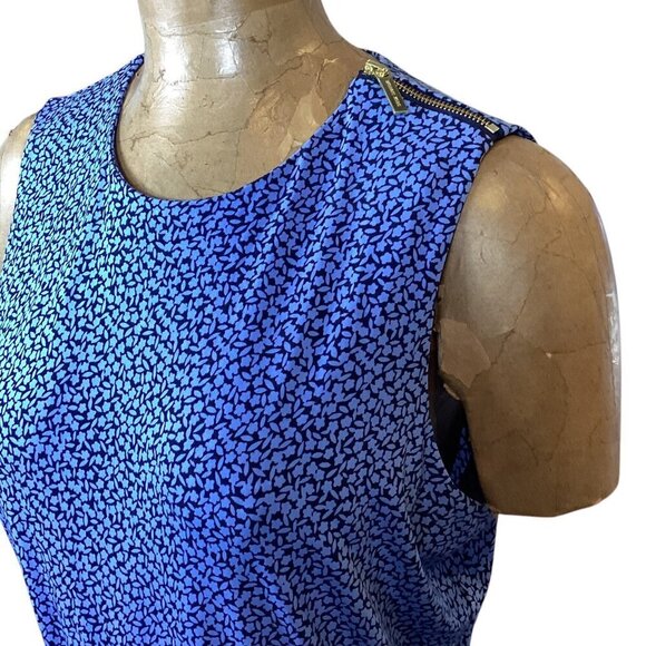 Michael Kors Blue Ditzy Floral Print Wide Leg Sleeveless Jumpsuit Sz L #49M - Picture 8 of 13